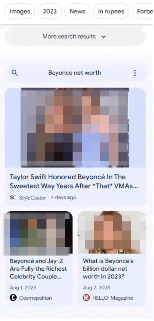 Google Explore auf Seite 2 der Suchergebnisse