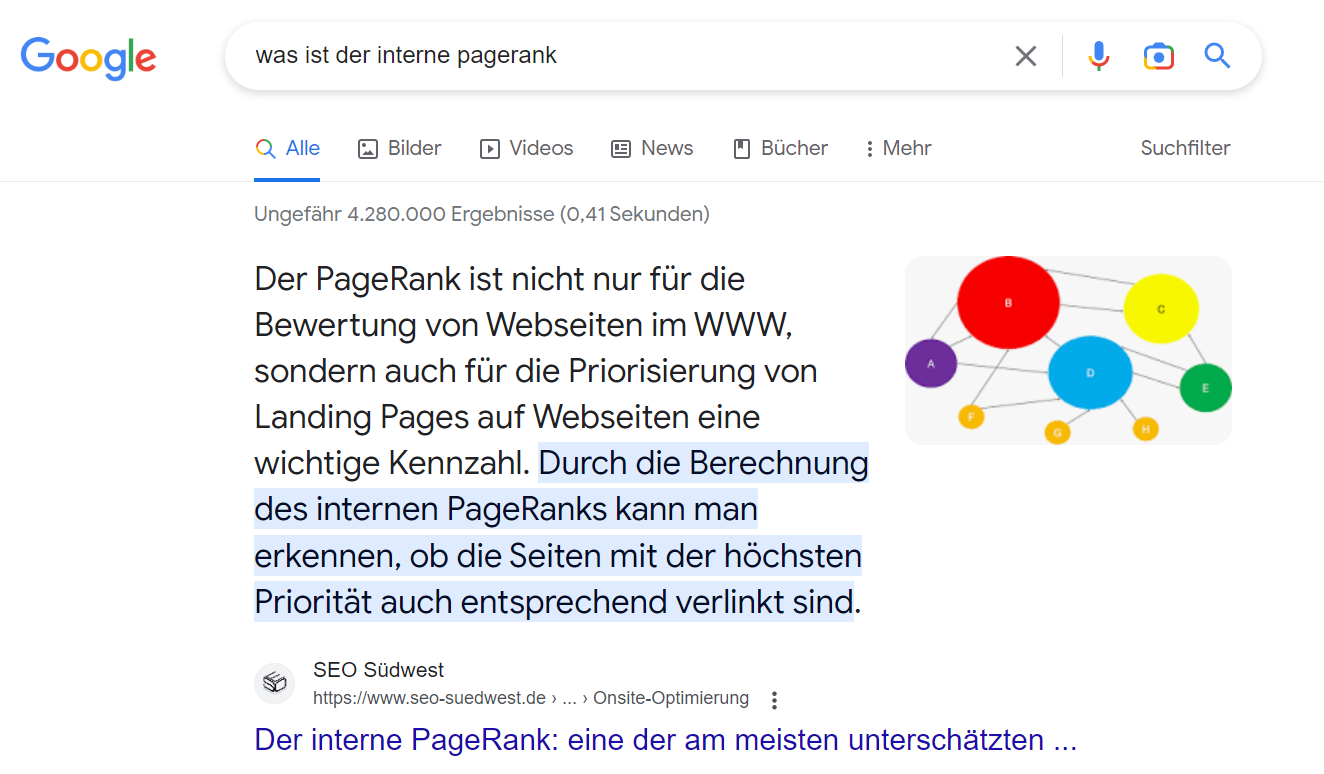Google: neues Featured Snippet mit blauem Highlighting