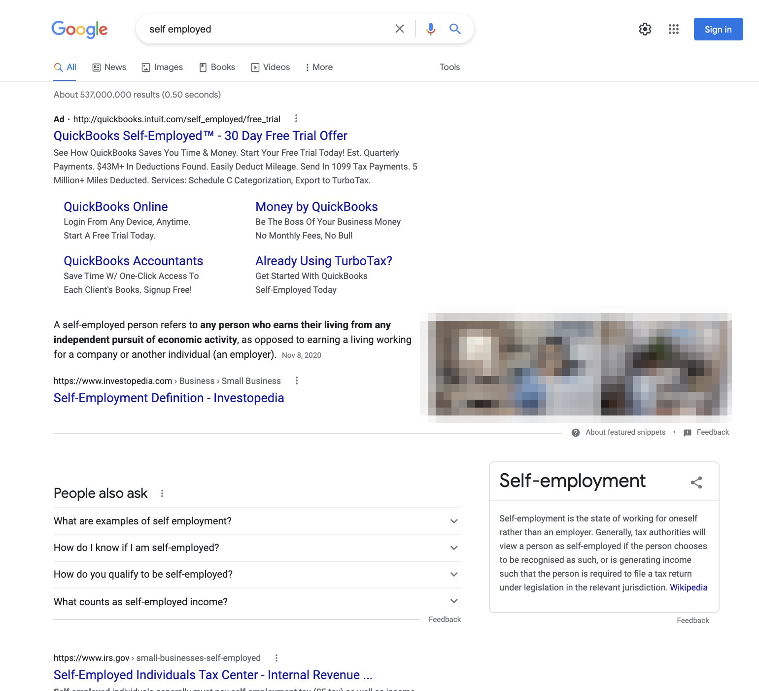 Google-Test: Featured Snippet über komplette Seitenbreite