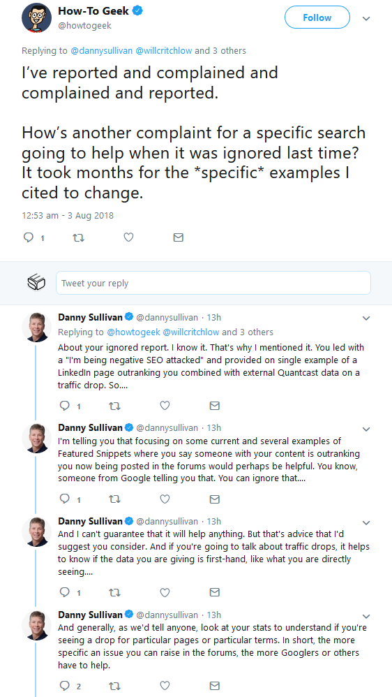 Google: Bei Feedback mehr Daten beifügen