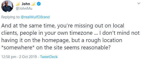 Google: fehlende Adresse auf der Website: vertane Chance