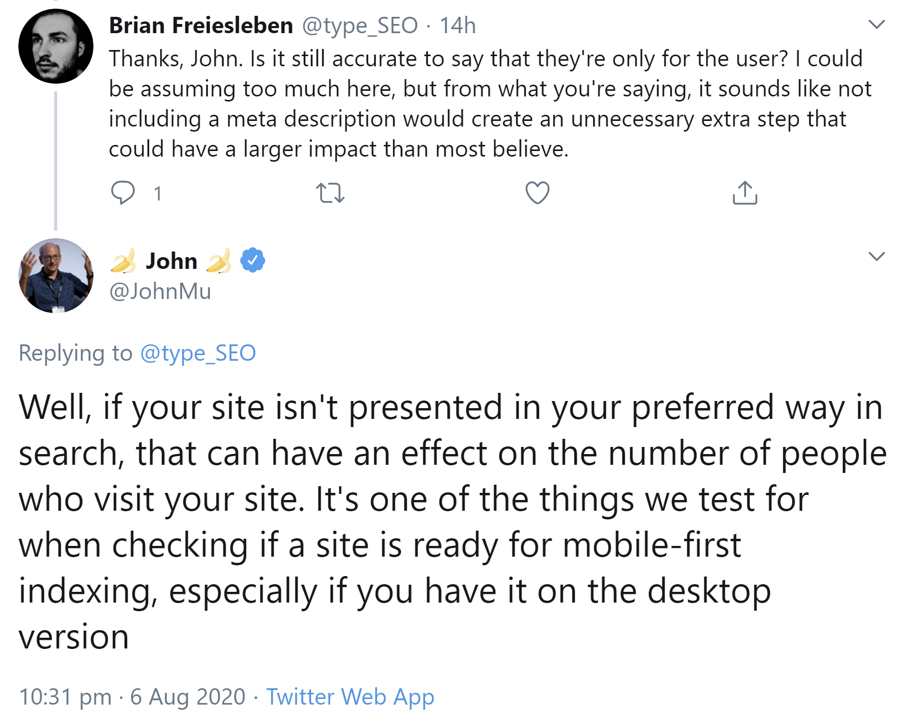 Google: Fehlende Meta Description kann sich auf die Umstellung auf Mobile First auswirken