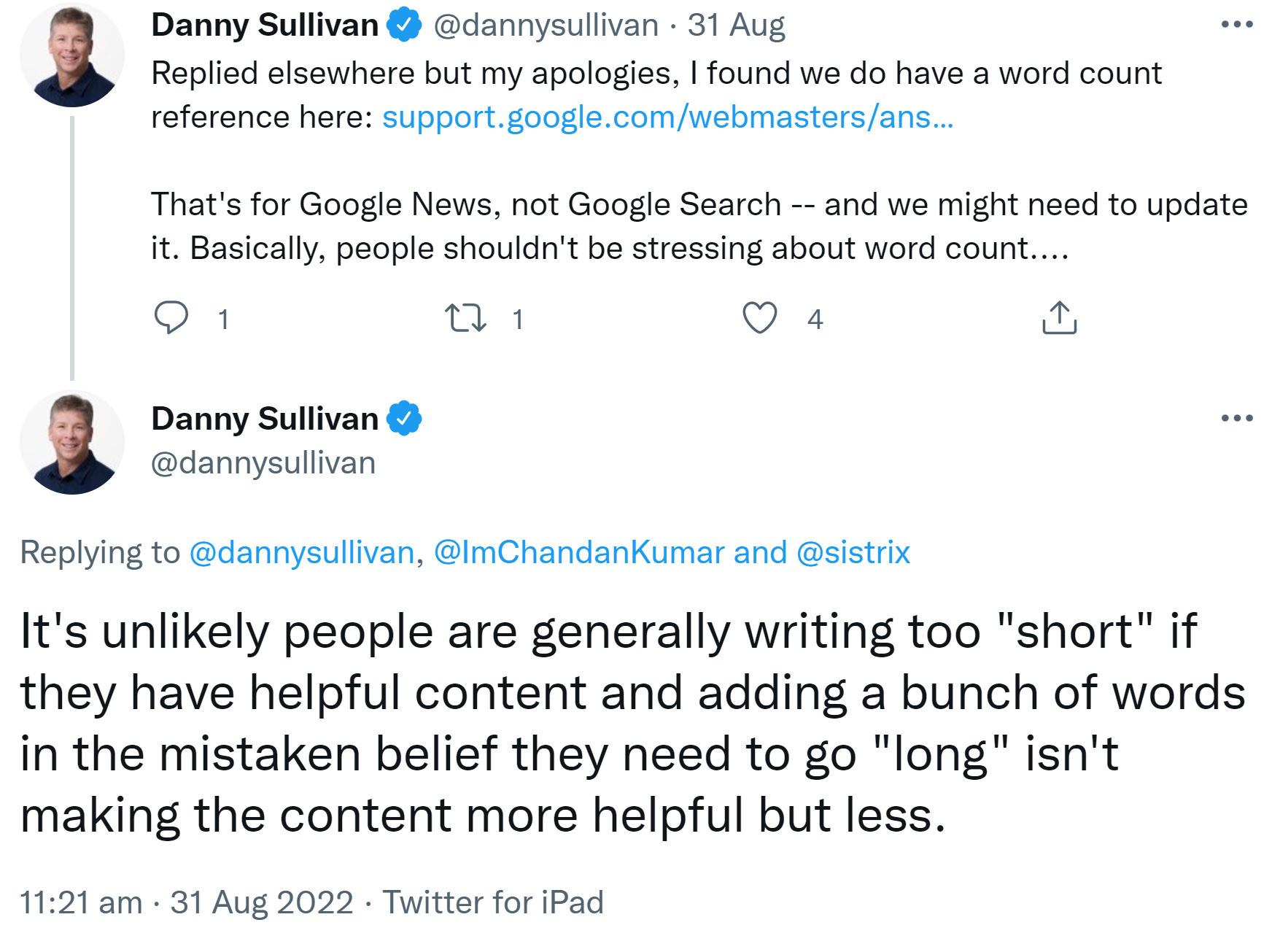Google: Fehlermeldung wegen zu kurzer Artikel könnte entfallen