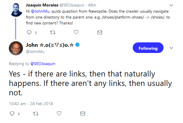 Google folgt beim Crawlen nicht der URL-Struktur