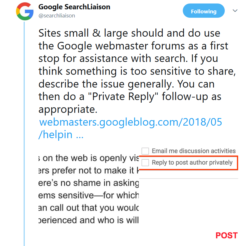 Google-Foren: auch private Nachrichten möglich