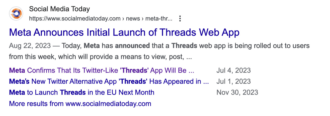 Google: Forum-Sitelinks für Nicht-Forum-Seite