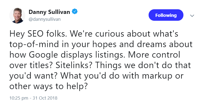 Google fragt SEOs, wie Snippets  verbessert werden könnten