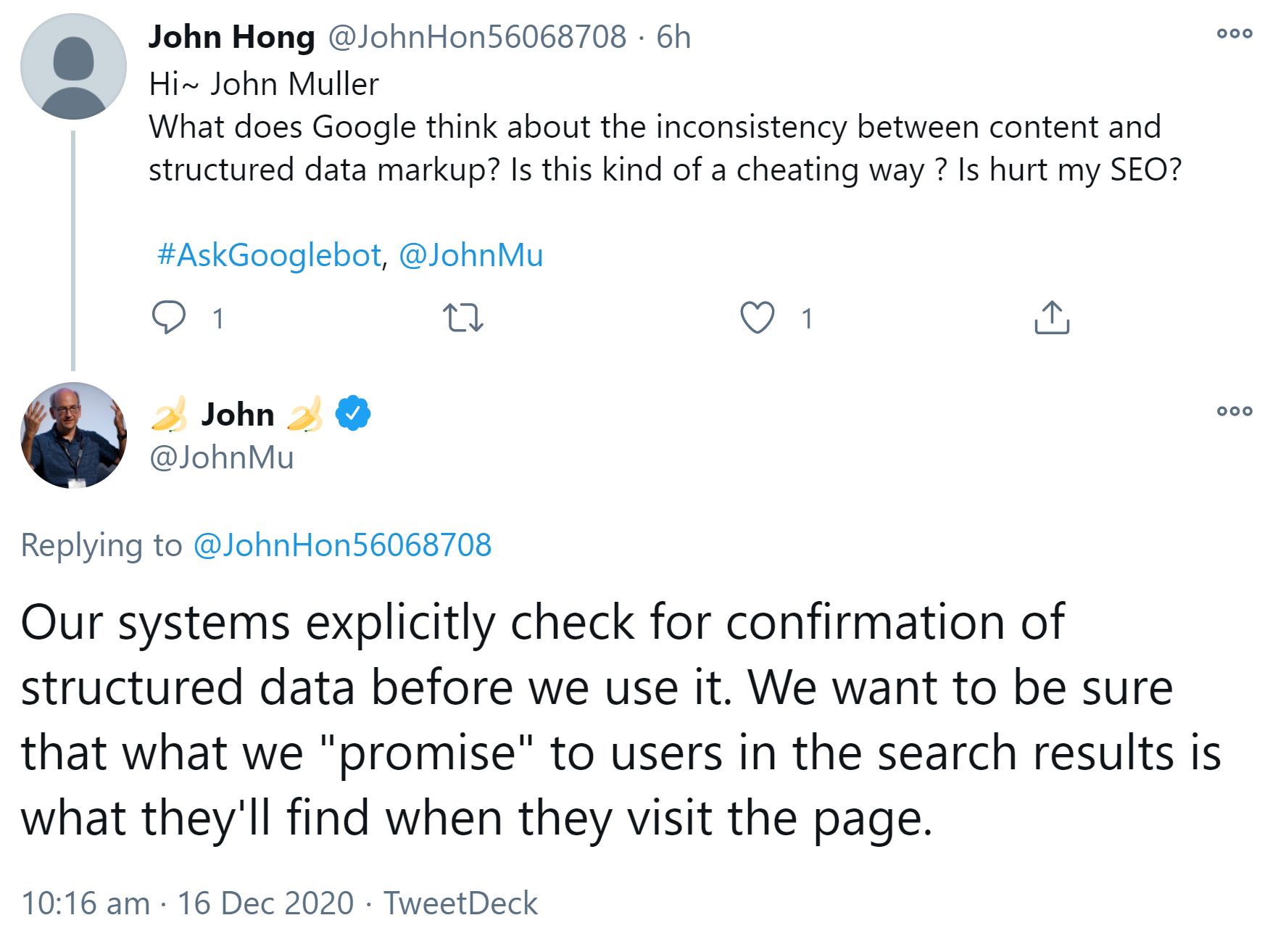 Google gleicht strukturierte Daten mit den Inhalten einer Webseite ab, bevor ein Rich Result erscheint