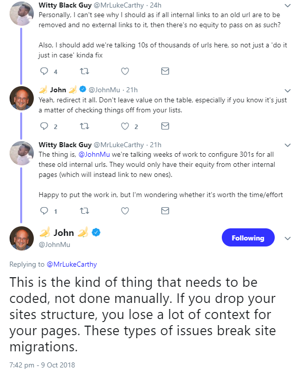 Google: große Mengen an Redirects nicht von Hand aufsetzen