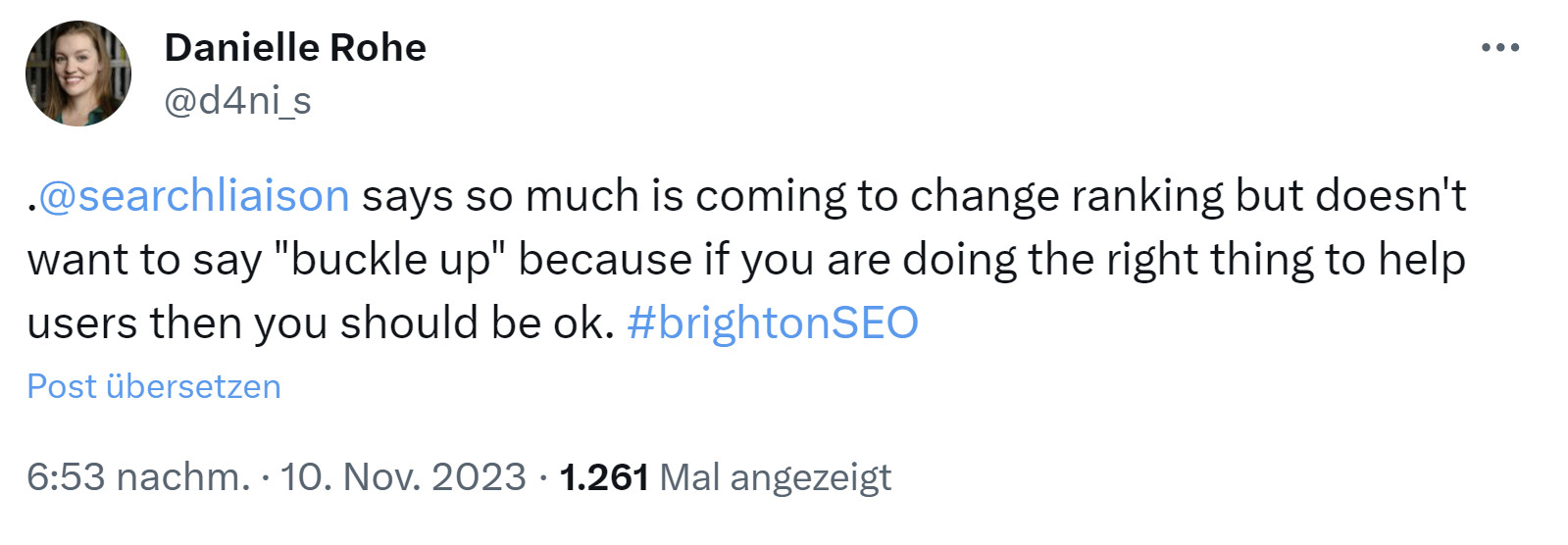 Google plant umfassende Ranking-Veränderungen - Danielle Rohe auf Twitter