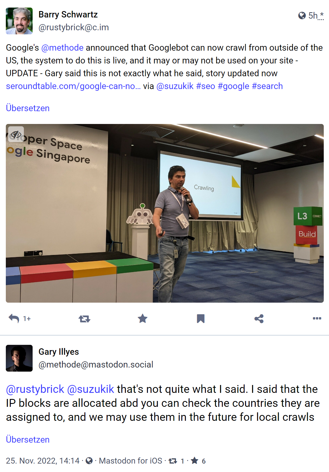 Google hat Vorbereitungen zum Crawlen von außerhalb der USA getroffen