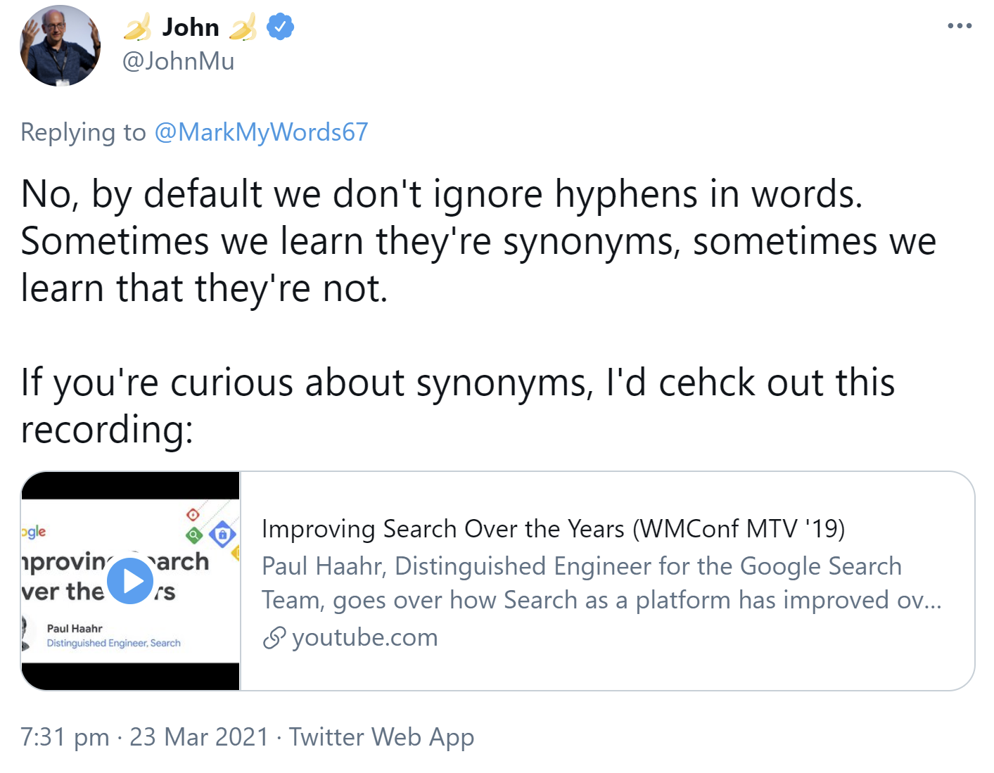 Google ignoriert Bindestriche nicht
