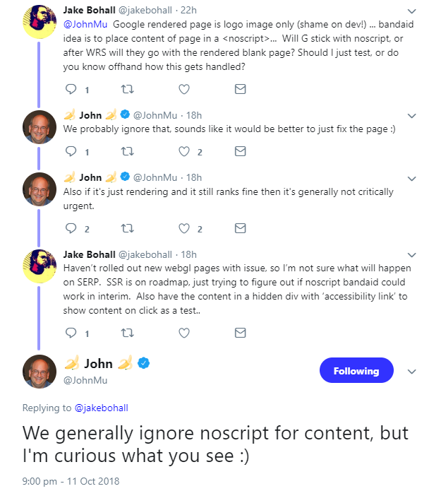 Google ignoriert normalerweise Noscript-Inhalte (Update)