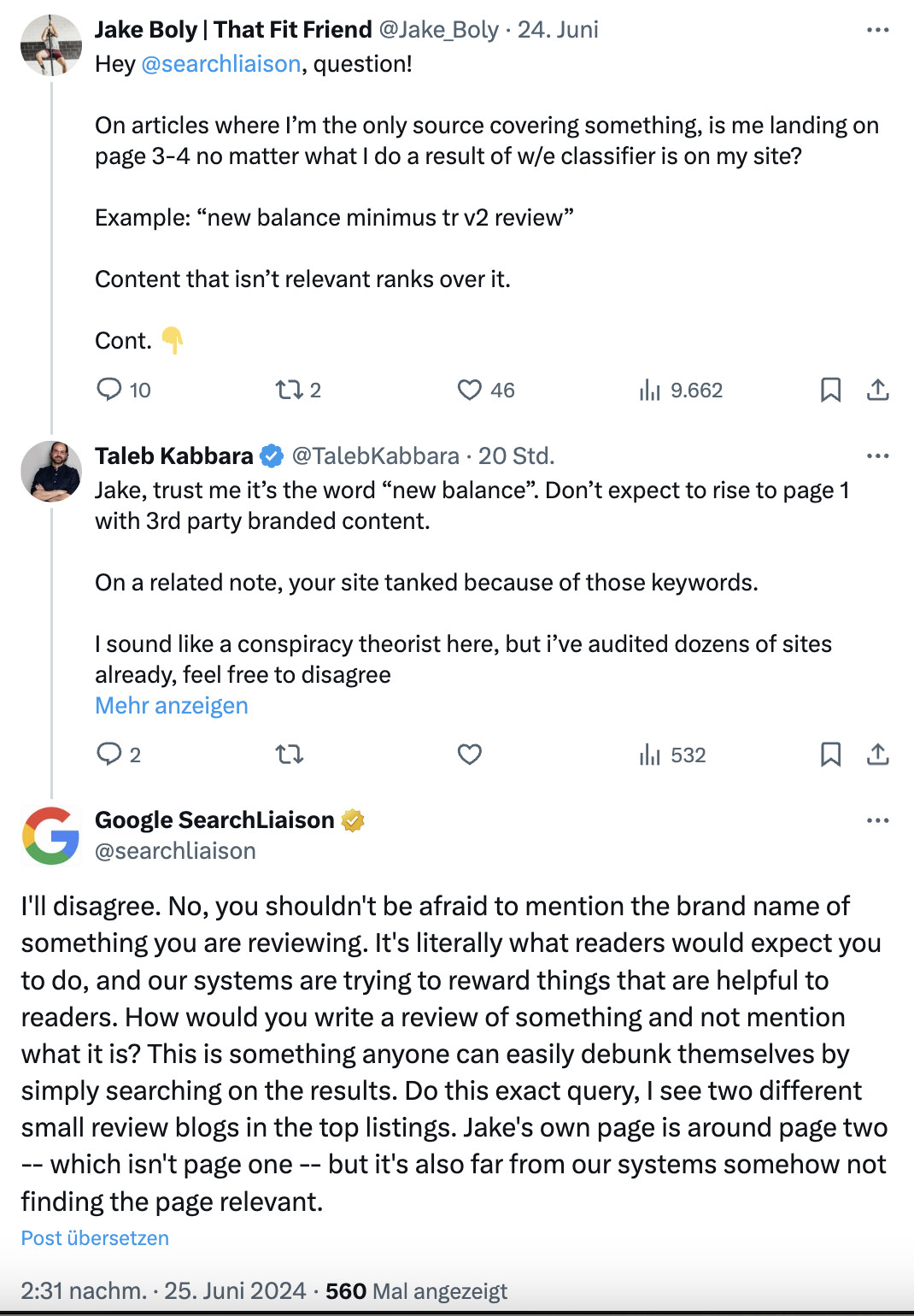 Google: Markennamen bei Produktreviews erwähnen