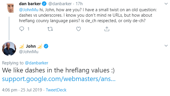 Google: für hreflang Bindestriche statt Unterstrichen verwenden