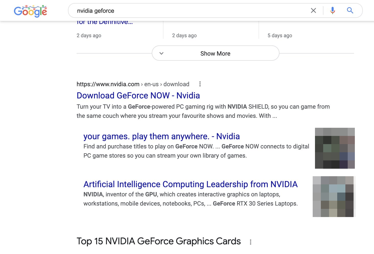 Google: Indented Search Results ohne URLs