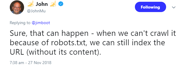 Google indexiert auch ohne zu crawlen