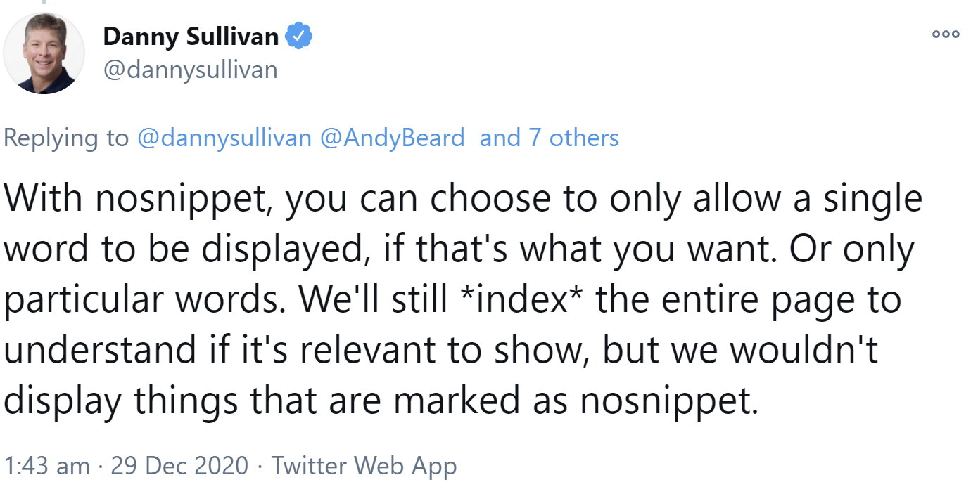 Google indexiert trozu data-nosnippet die gesamte Webseite