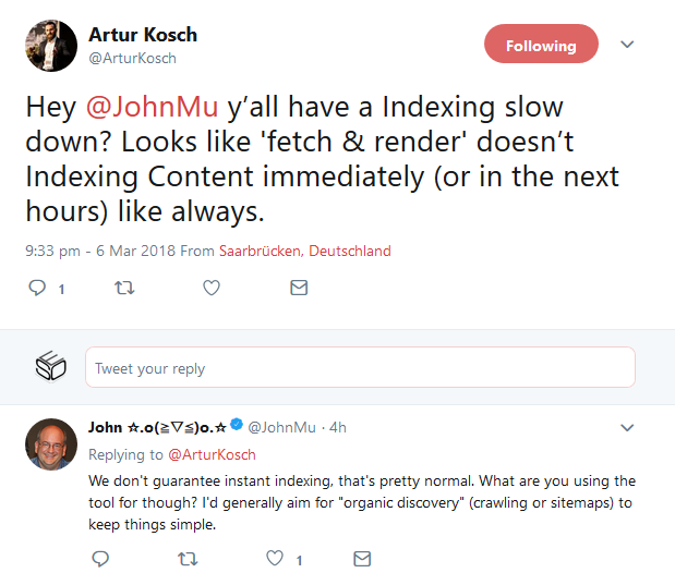 Google: Indexierung verlangsamt?