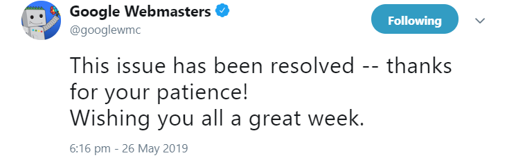 Google meldet Indexierungsprobleme erneut als behoben