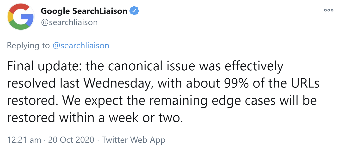 Google: Indexierungsprobleme sind gelöst