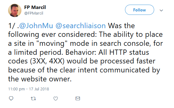 Google: Ist Markierung für Seitenumzüge sinnvoll?