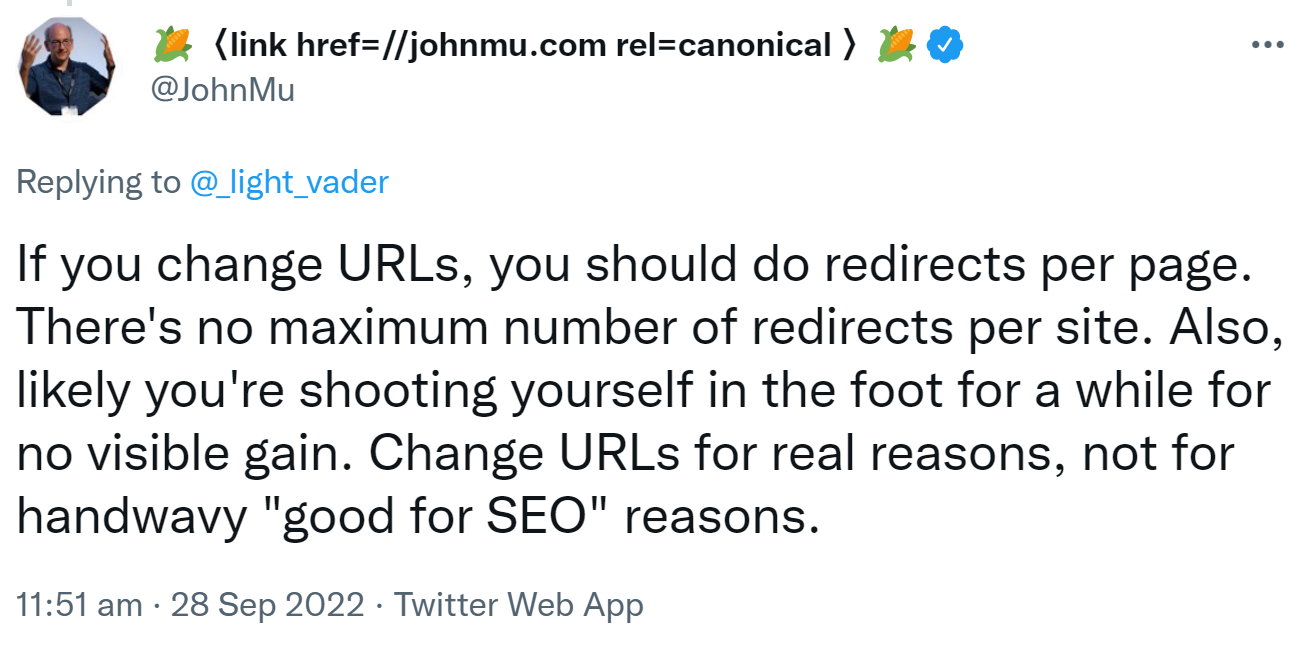 John Müller spricht sich auf Twitter klar gegen URL-Wechsel aus SEO-Gründen aus
