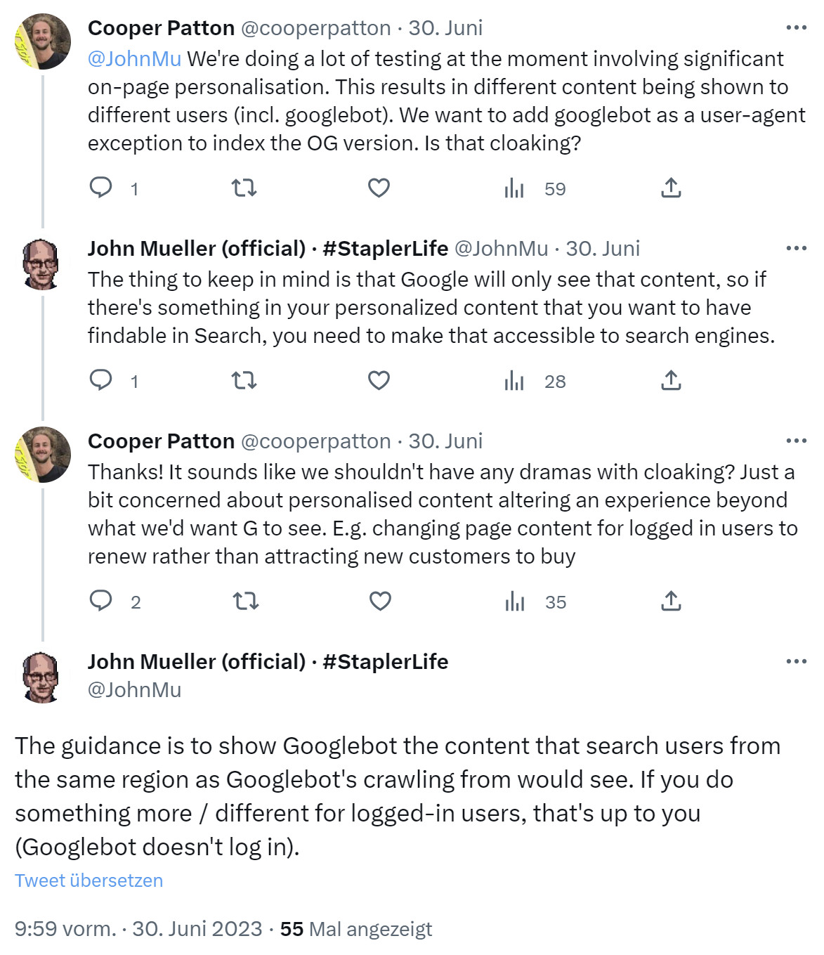 John Müller von Google gibt Tipps zur Personalisierung von Inhalten