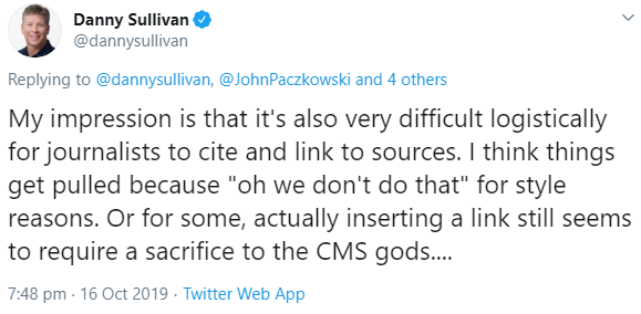 Google: Journalisten tun sich manchmal schwer mit dem Setzen von Links