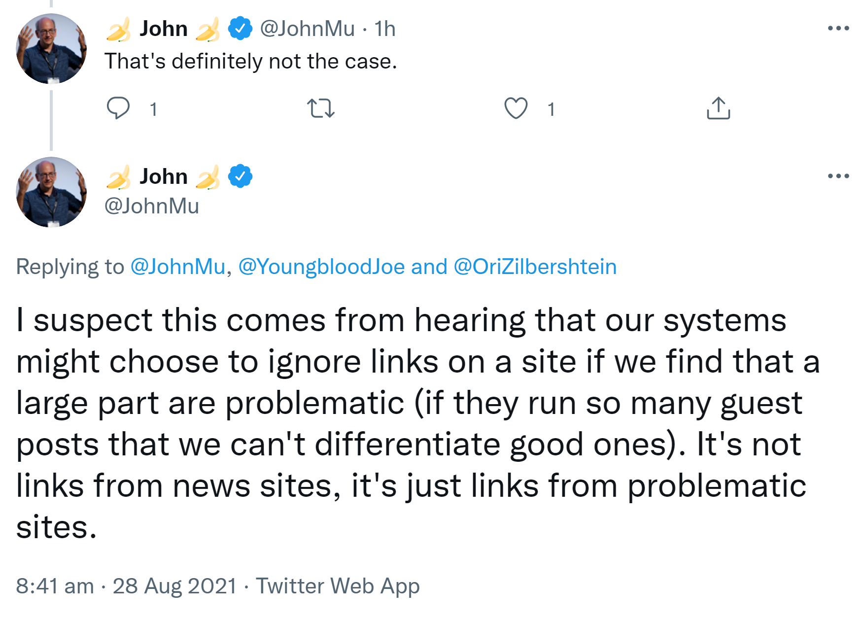 Google: Journalistische und redaktionelle Links werden nicht generell ignoriert