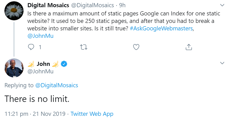 Google: kein Limit für Seitenzahl beim Indexieren