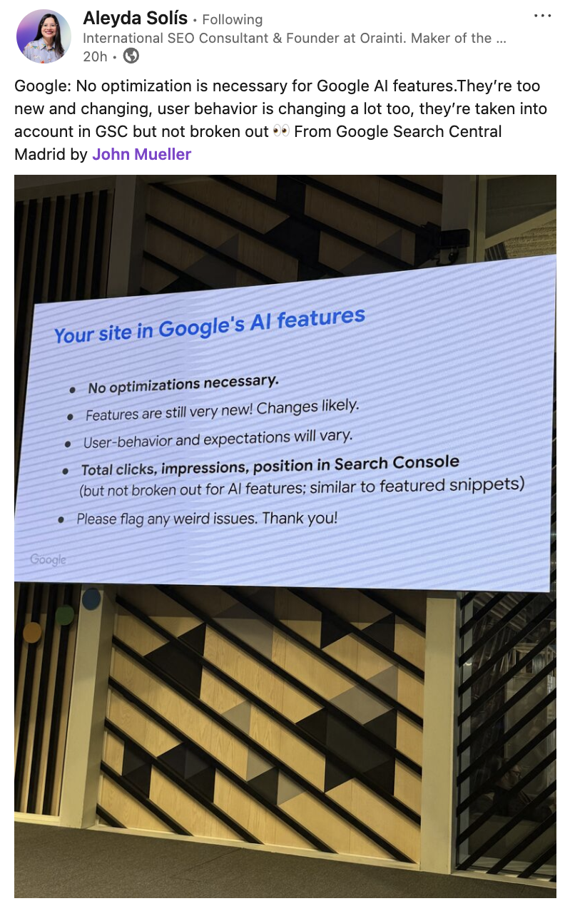 Google: keine besonderen SEO-Maßnahmen für KI-Features notwendig