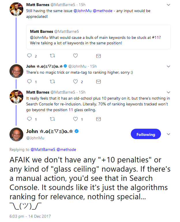 Google: keine 'Plus zehn'-Penalty