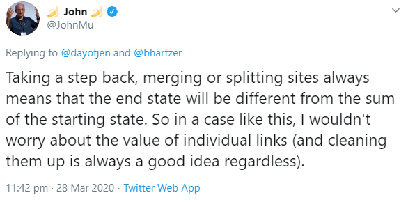 Google: Keine Sorge wegen PageRank-Verlust, wenn bei Website-Merge 301-Redirects eingesetzt werden