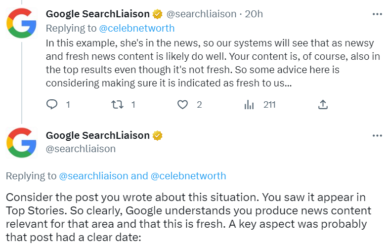 Google: Klare Datumsangabe ist wichtig für News