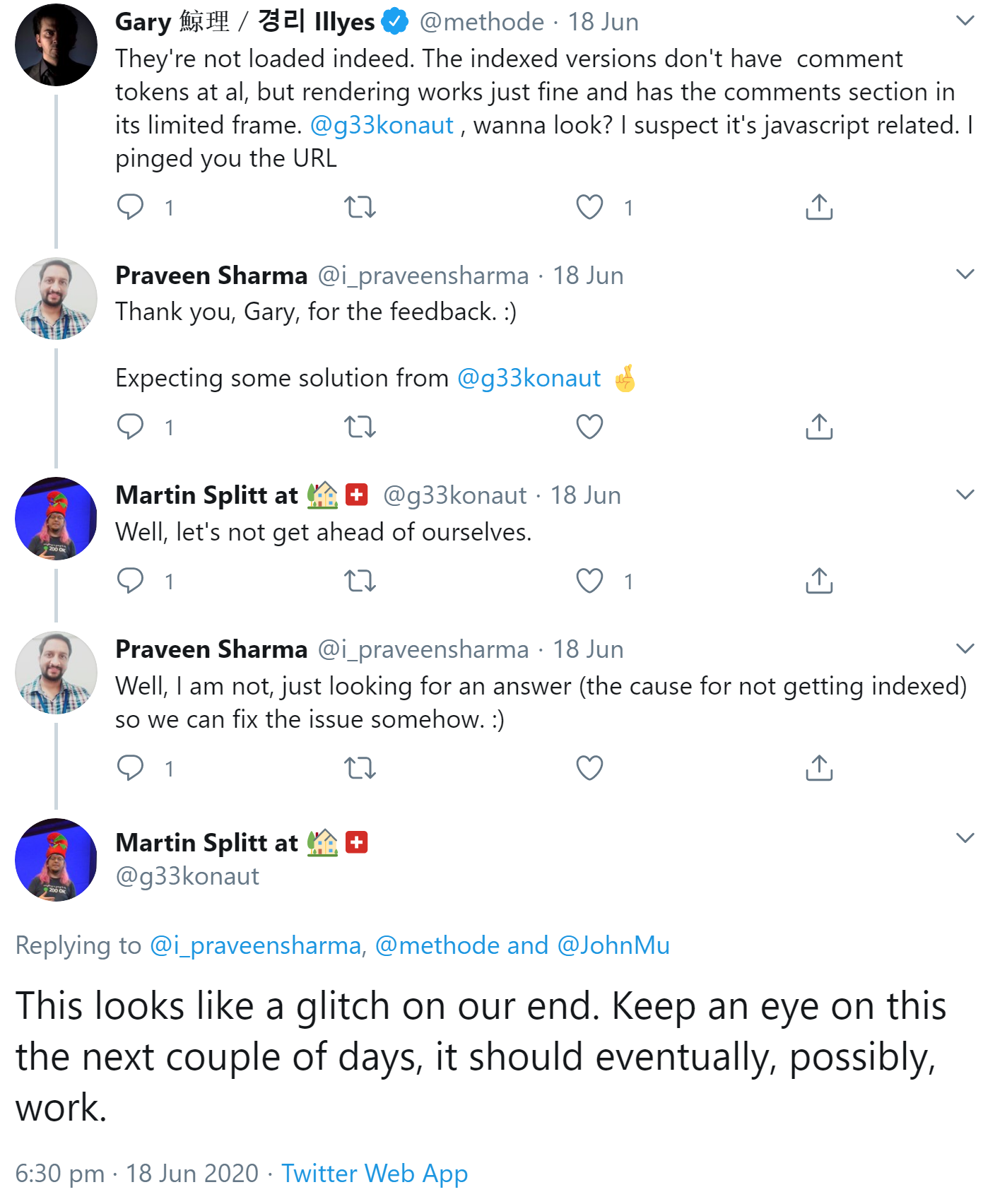 Martin Splitt: Indexierungsprobleme mit Disqus-Kommentaren werden gelöst