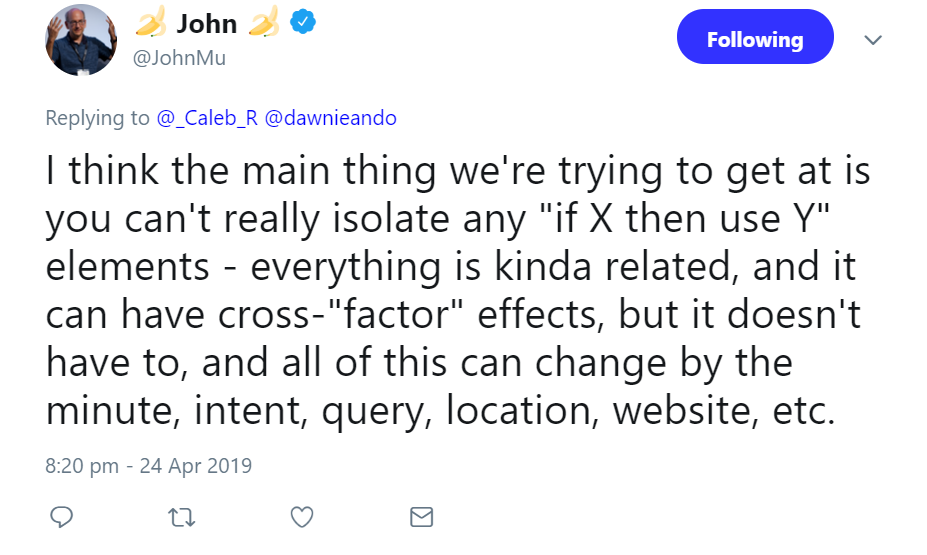 Google: Beziehungen zwischen Rankingfaktoren sind komplex