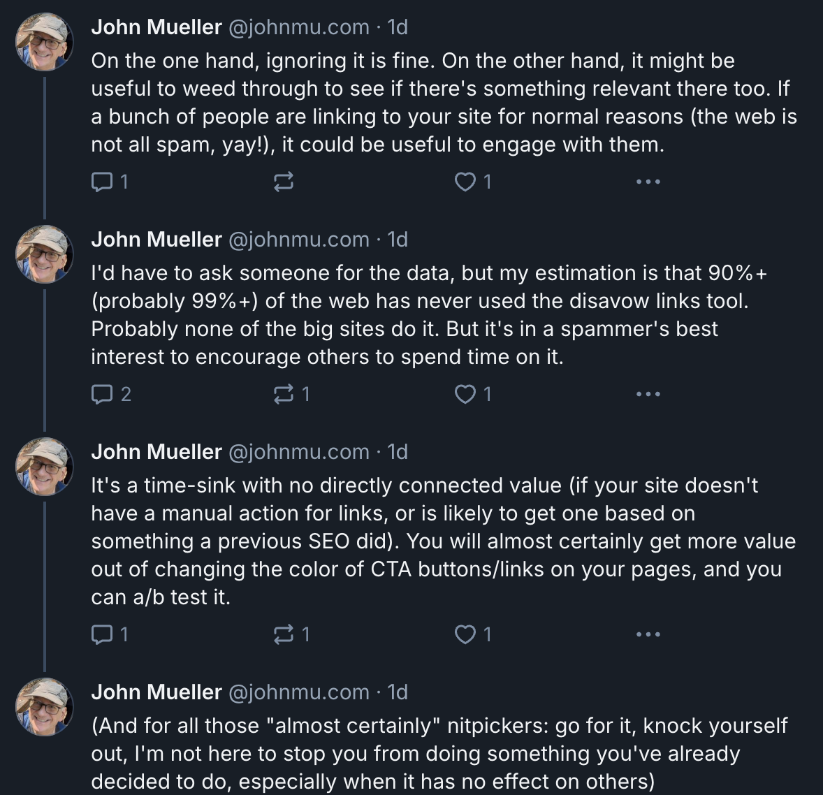 Google: Link Disavow ist Zeitverschwendung