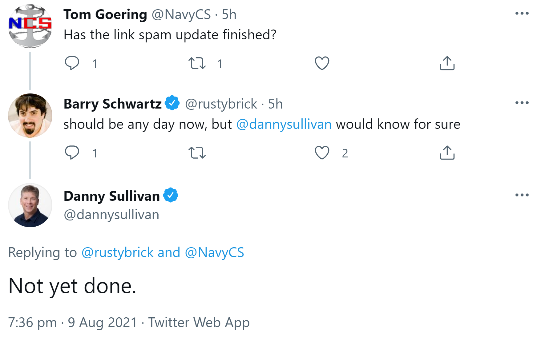 Google: Link Spam Update ist noch nicht abgeschlossen