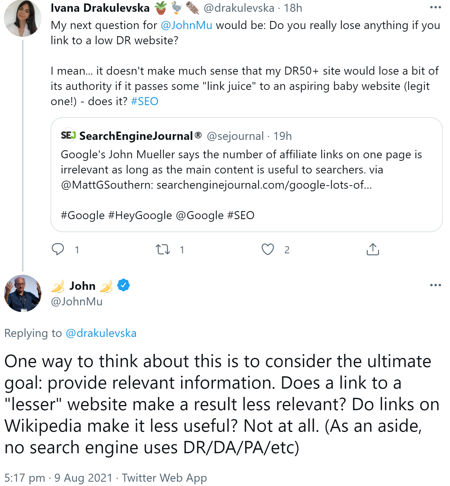 Google: Links zu kleineren Websites schaden einer Website nicht