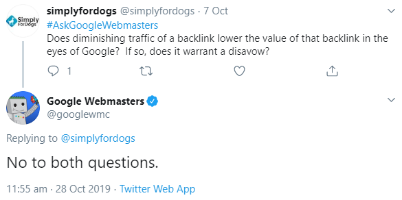 Google: Wert eines Backlinks sinkt nicht wegen Rückgang des Traffics über den Link