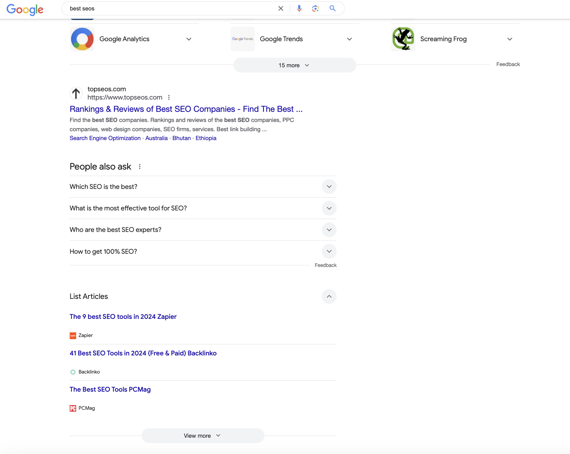 Google List Articles