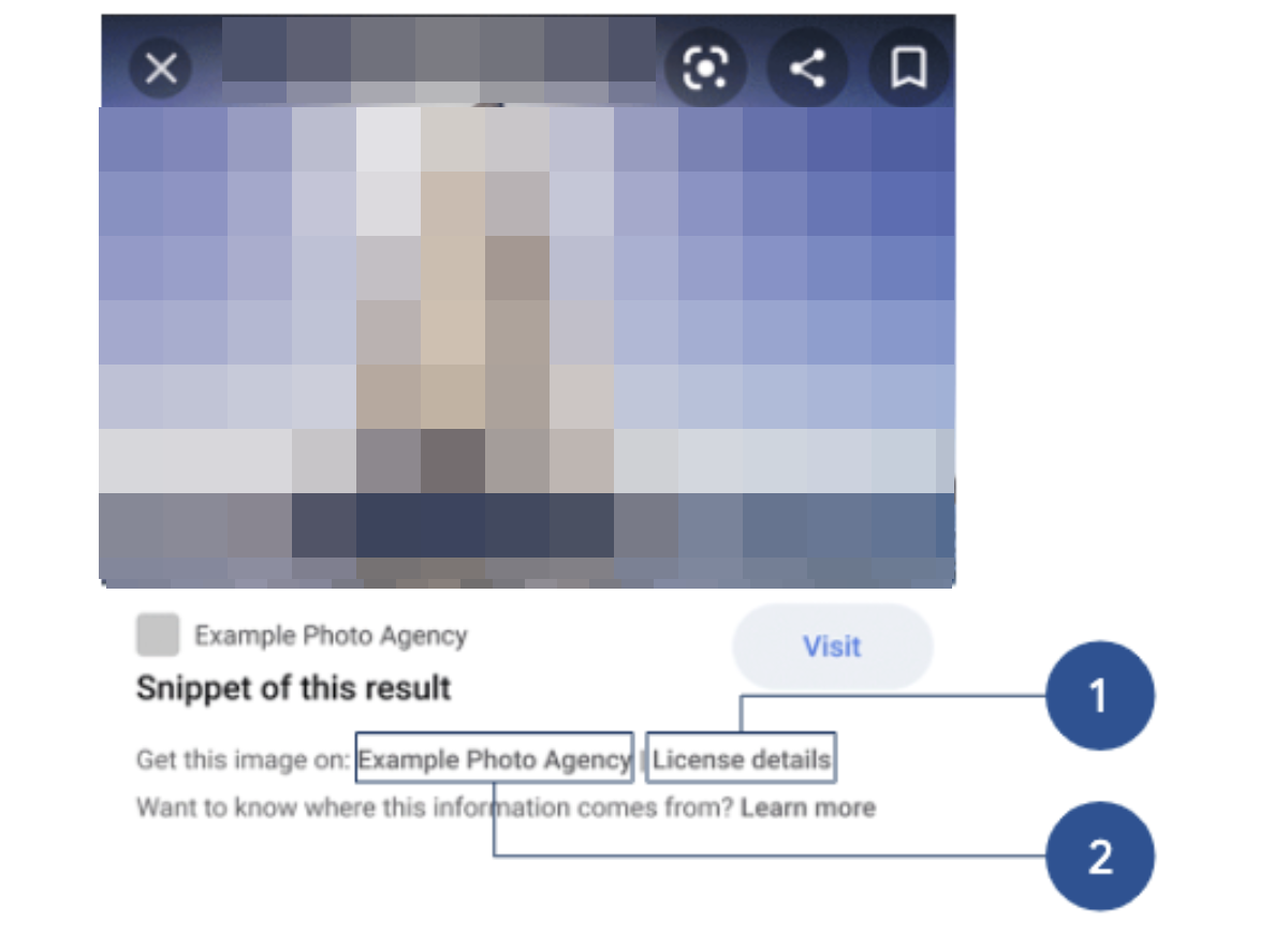 Google: Lizenzierungsinformationen in der Bildersuche - Detailansicht