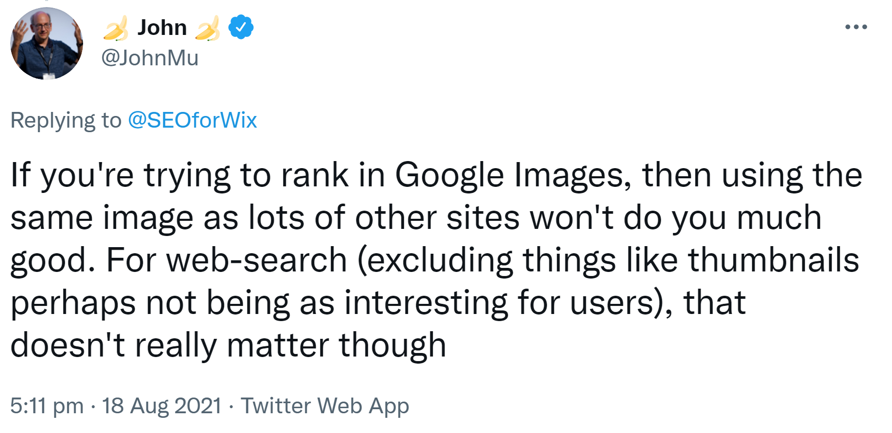 Google: Mehrfach verwendete Bilder bringen nichts für die Bildersuche