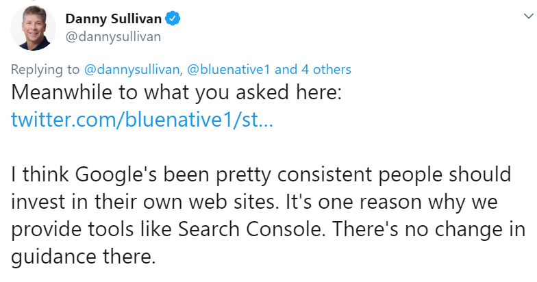 Google: Investiert in eigene Websites!