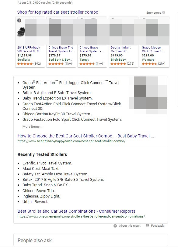 Google: mehrere Featured Snippes auf einer SERP  in der Desktop-Suche