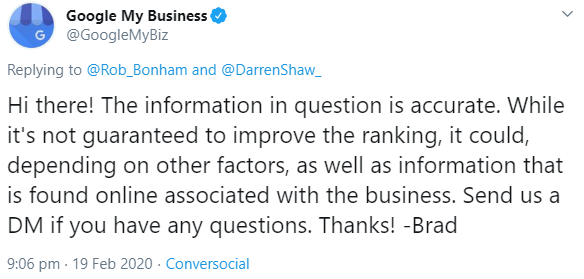 Google bestätigt möglichen positiven Effekt von Keywords auf My Business-Einträge