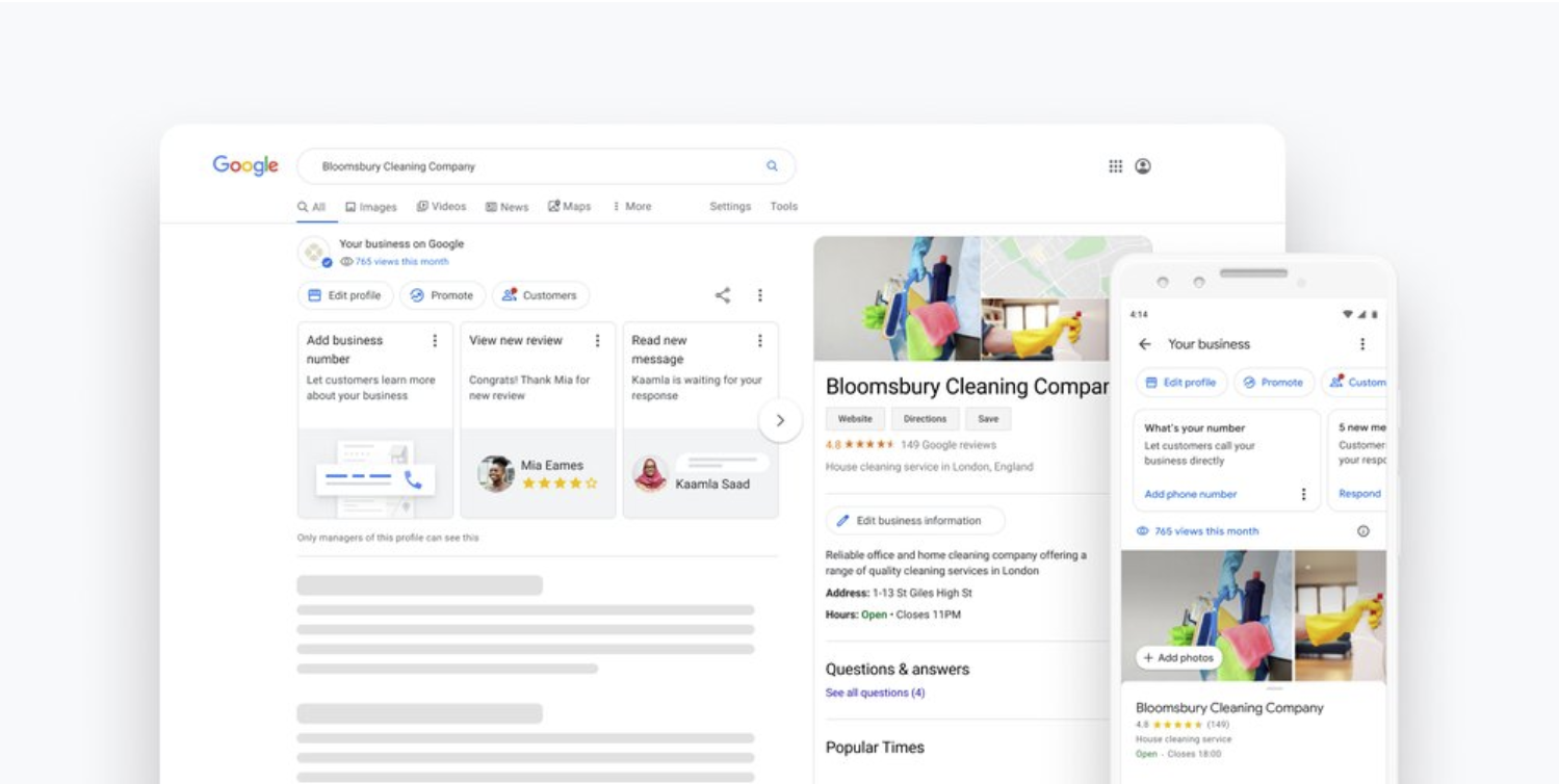 Google My Business: Bearbeiten des Profils direkt aus der Suche und aus Google Maps