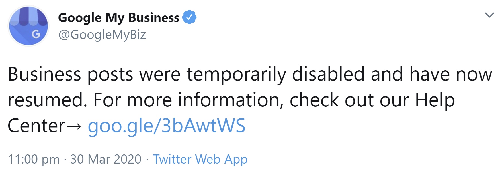 Google My Business: Posts funktionieren wieder
