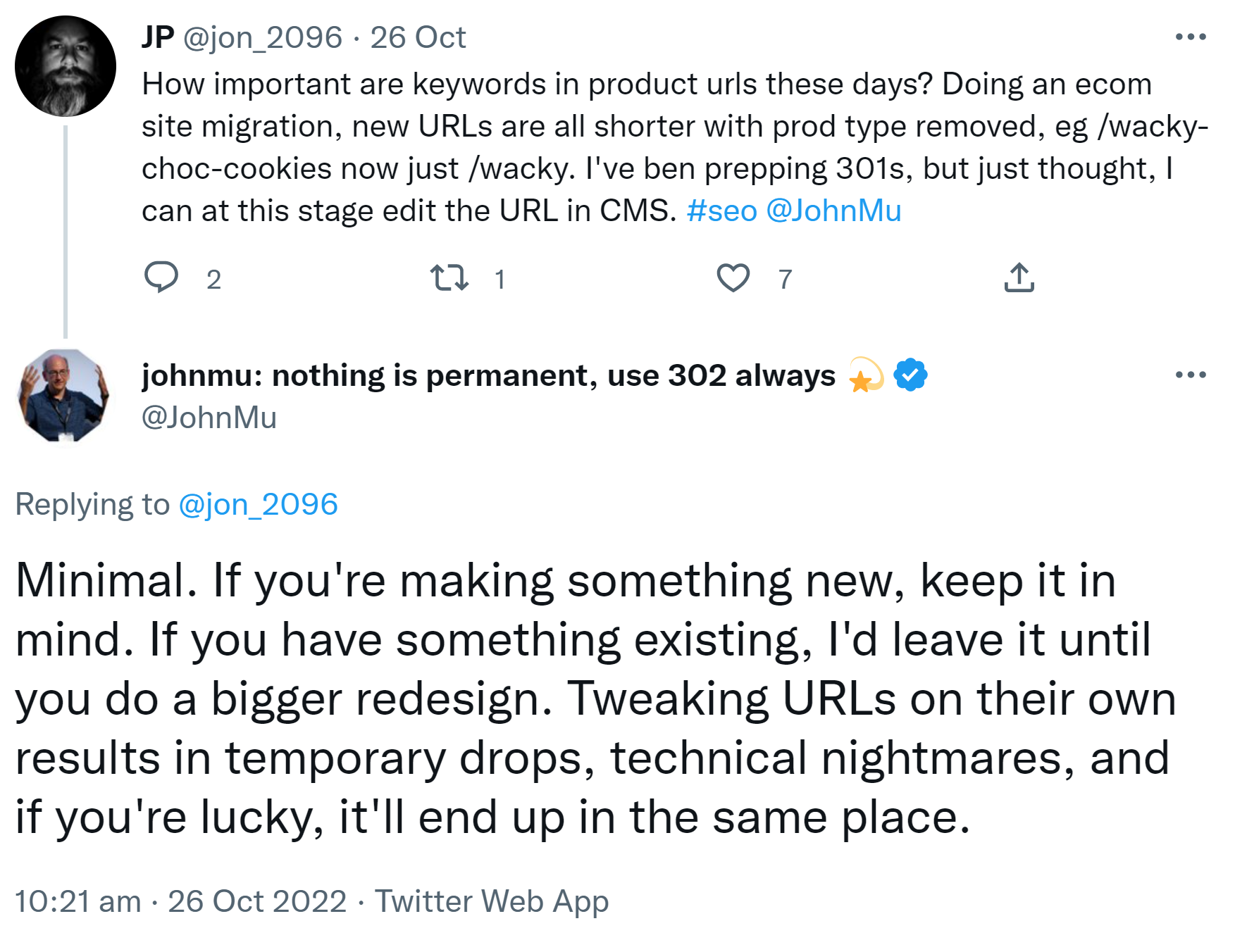 Google: Nach einem URL-Wechsel kann man froh sein, wenn man irgendwann die gleiche Position erreicht wie zuvor